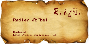 Radler Ábel névjegykártya