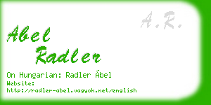 abel radler business card